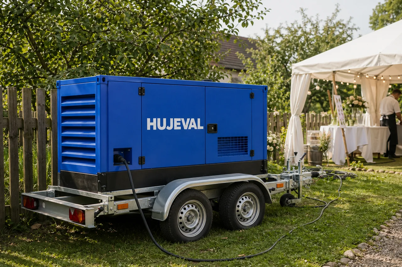 Mobilní elektrocentrála Hujeval v praxi — detail