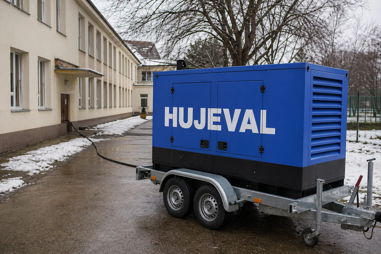 Mobilní elektrocentrála Hujeval v praxi — detail