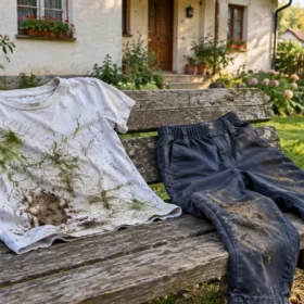 Skvrny na dětském oblečení: tráva, ovoce, čokoláda, bláto